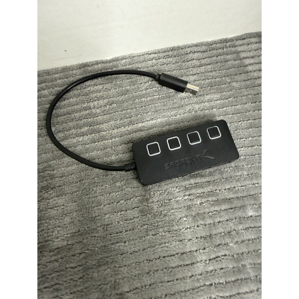 Sabrent HB-UM43 4 Port USB 3.0 Hub with Power Switches - Black